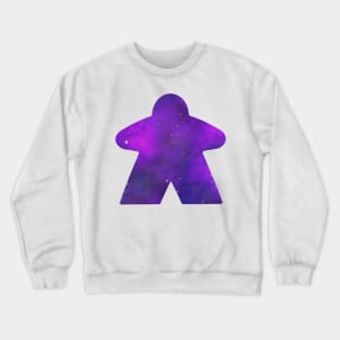 Purple Galaxy Nebula Space Meeple | Board Game Fan Crewneck Sweatshirt